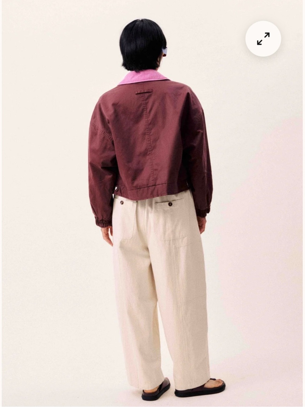 NWT FRNCH Paris Tigressa Cotton Canvas Utility Jacket Bordeaux Burgundy Pink M - Picture 7 of 14